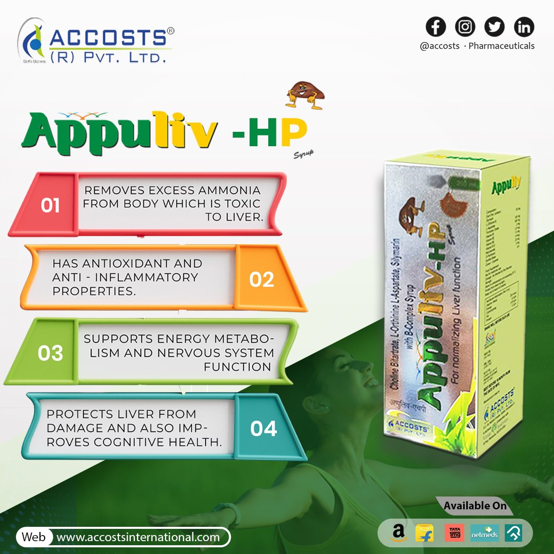 Keep your liver healthy with Appuliv-HP, carefully crafted formula  designed to support liver function and combat common liver problems, so you can feel your best. Visit us for more information at accostsinternational.com #appuliv #liverproblems #healthy #pharma #accostsremedies