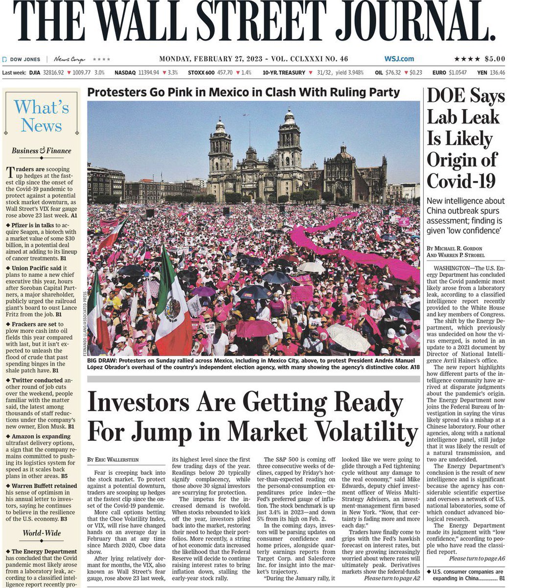 ericwallerstein's tweet photo. Today’s front page of @WSJ 🗞 https://t.co/pUbSpFUdI3