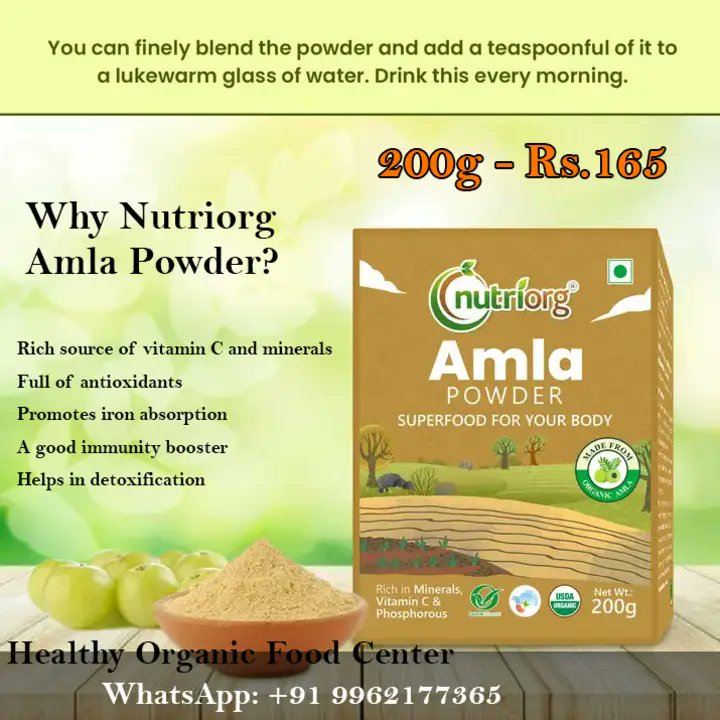 HealthyOrgShop's tweet image. Organic Amla Powder available now. Orders are welcome.

#organic #organicamlapowder #amlapowder