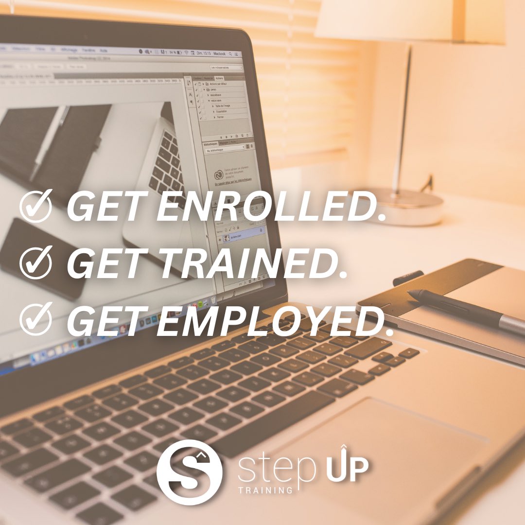 stepuptrain's tweet photo. With us, it’s as easy as these three steps. 

So why don’t you Get Enrolled, Get Trained &amp; Get Employed? 

We have got over 60 live vacancies across the Contact Centre/Administration Industry in the Sheffield City Region alone. There has never been a better time. https://t.co/s9sEs486Ko