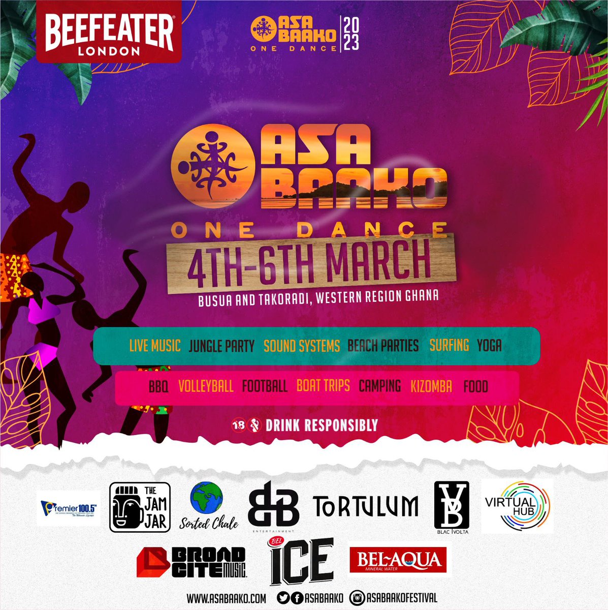 Book your spot on the AsaBaako festival bus. 🚌🥳💫

Start the party early 🕺🏾💃🏾

Direct from Accra Mall to Busua
Click link on profile to book 🔗

#asabaako2023 
#FestivalBus #asabaakofestival #asabaako 
#africanfestivals

Sponsored by @BeefeaterLondon 
Please drink responsibly