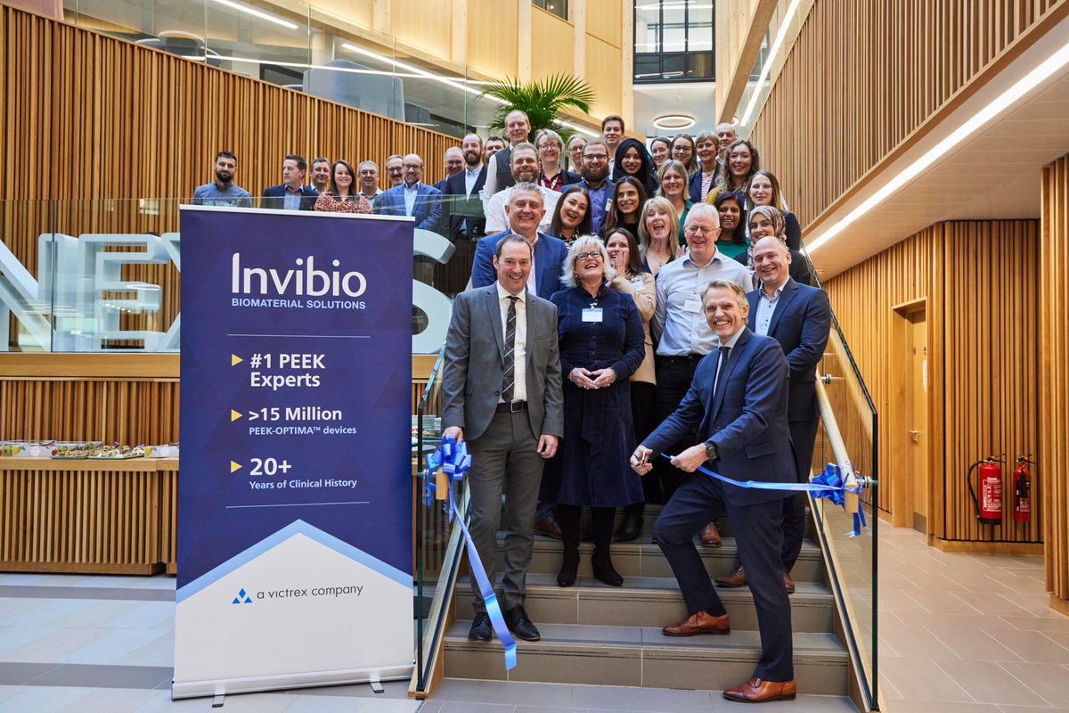 Invibio celebrates the opening of it’s new medical device R&amp;D and product development centre opens in Leeds, UK as part of <a href="/victrexplc/">Victrex</a> medical expansion plans, creating new jobs, customer opportunities and strengthening relationships with academia: ow.ly/p5Ba50N3rGL