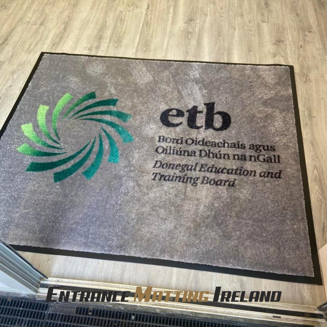 EntranceMatsIRE's tweet photo. It's always great to see our mats in action and looking good! These EMI Logo Imperial Mats will help keep the office clean and tidy - thanks for choosing us, @DonegalETB
#entrancematting #logomats #personalizedmats #entrancemattingireland #logomatsireland #customizedmats #mats https://t.co/t40bjogGJg