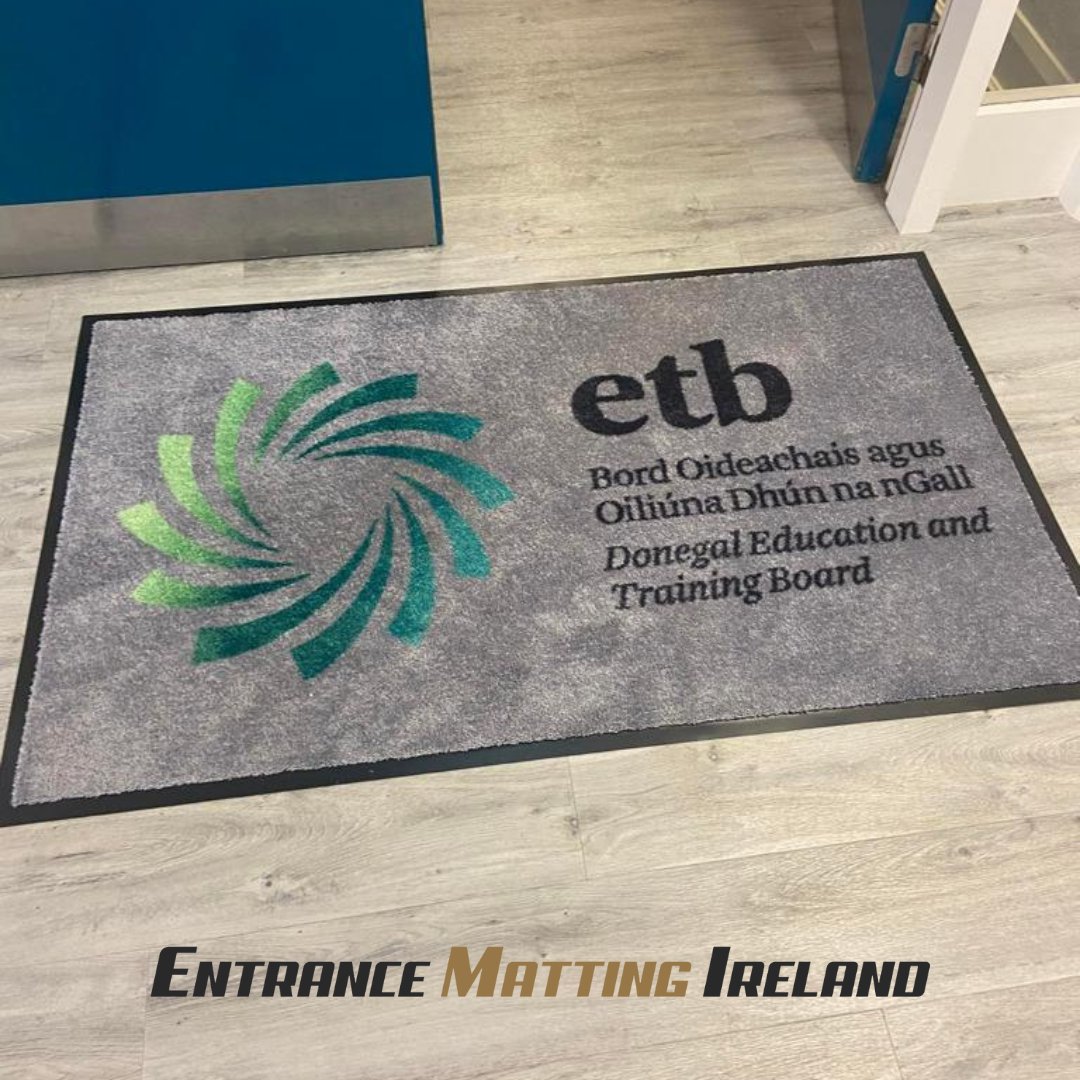 EntranceMatsIRE's tweet photo. It's always great to see our mats in action and looking good! These EMI Logo Imperial Mats will help keep the office clean and tidy - thanks for choosing us, @DonegalETB
#entrancematting #logomats #personalizedmats #entrancemattingireland #logomatsireland #customizedmats #mats https://t.co/t40bjogGJg
