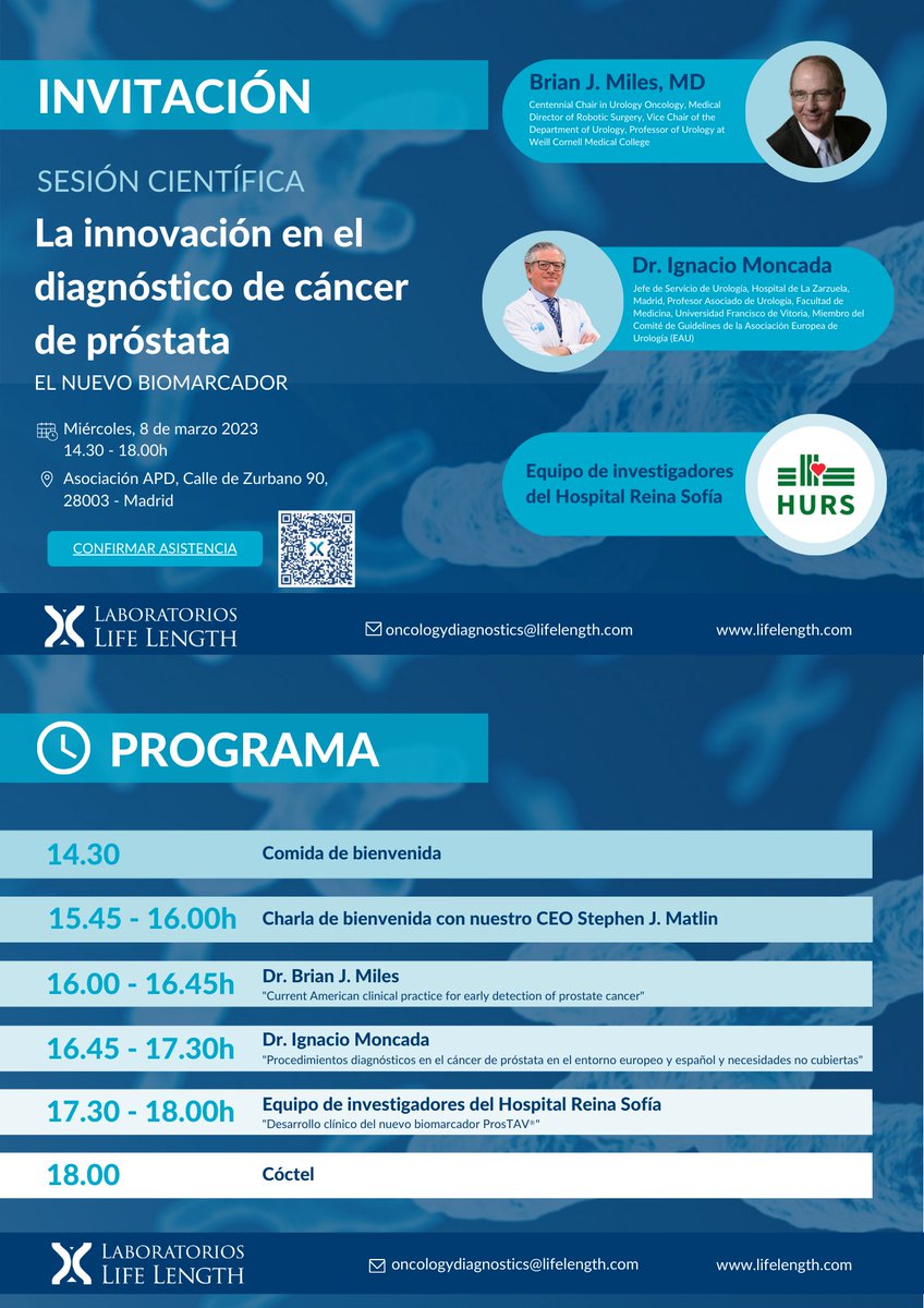 Si estás interesado en conocer más acerca de nuestra herramienta innovadora puedes hacerlo de manera presencial o a través del webinar. Puedes confirmar asistencia en: bit.ly/3EGdTh1 
#urología #biomarcador #innovación #jornadacientífica