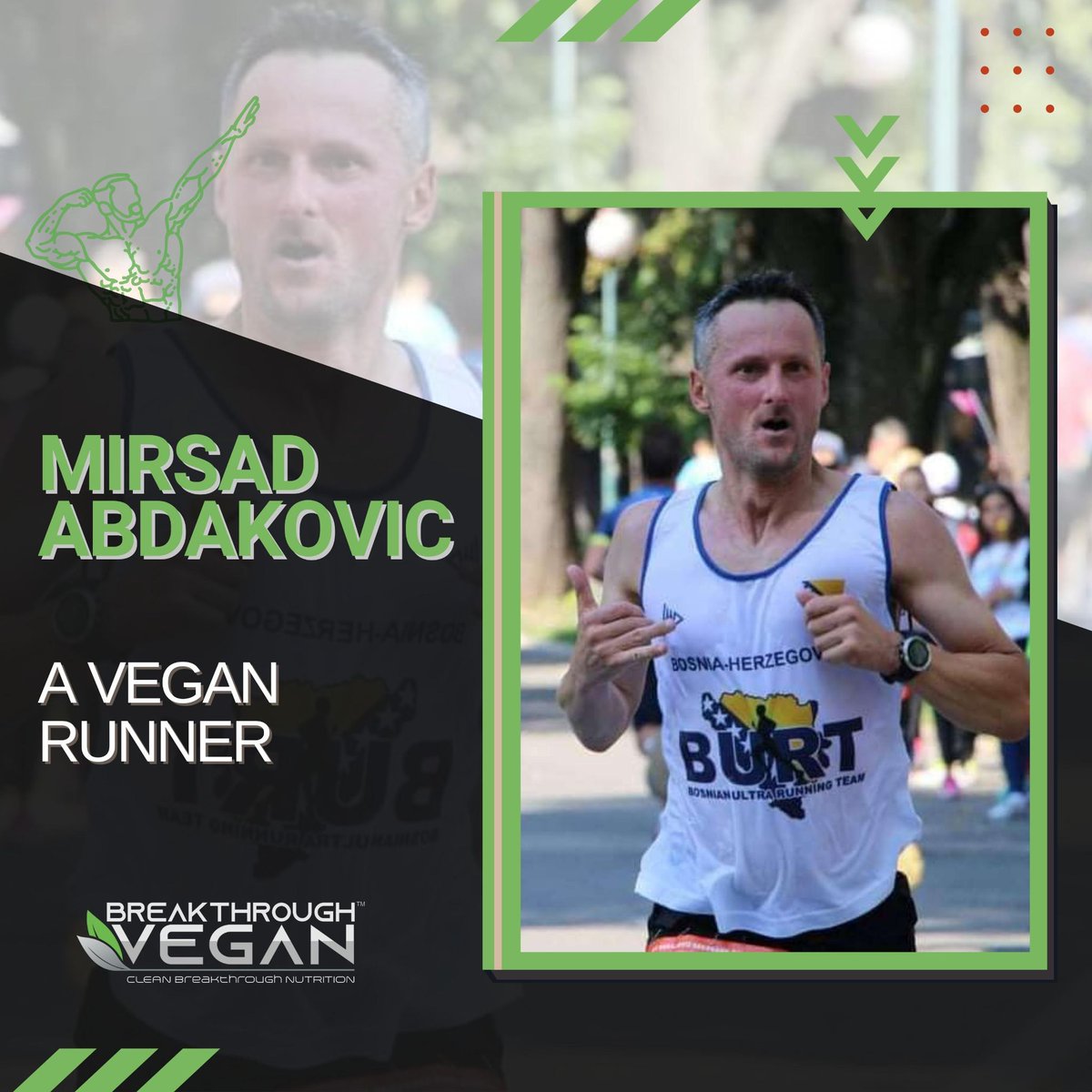 Mirsad is one of a large and growing number of extreme-distance athletes competing internationally on a vegan diet.
His talent for running has been evident since his youth. In 1989 aged 15 he won a national championship in cross-country running.
.
#veganathlete #veganathletes