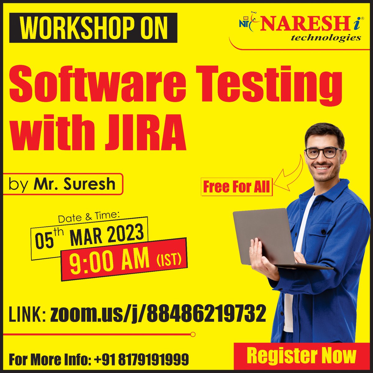 nareshitech's tweet image. 🛑Free for All🛑
✍️Enroll Now: bit.ly/3xU7Pxx
👉Attend Free Workshop on Software Testing with JIRA by Mr. Suresh.
📅Workshop On: 5th March @ 09:00 AM (IST).
#automation #softwaretesting #streamapi #onlinetraining #education #software #courses
