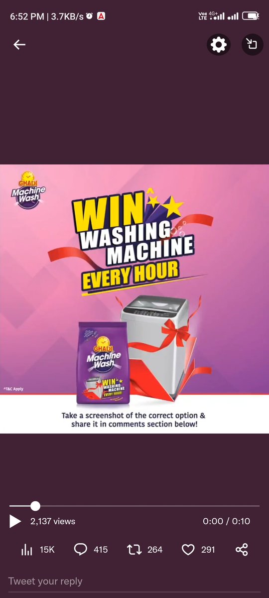 rahul_arya14's tweet photo. @GhadiDetergent Here my perfect screenshot
#Ghadi #GhadiMachineWash #screenshot #washingmachine
@AmitGautam16943
@akash_12012
@punjabialok
@GhadiDetergent https://t.co/ONdg4Qh5p9