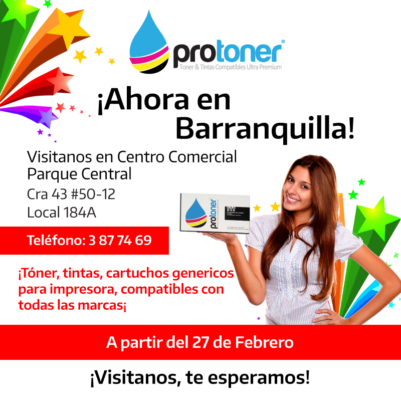 ProtonerCol's tweet image. ¡Tenemos nueva sucursal! Traemos los mejores insumos de impresión para tu empresa, casa o negocio. visítanos en el Centro comercial Parque Central Local 184A. Teléfono: 387 74 69. Te esperamos!