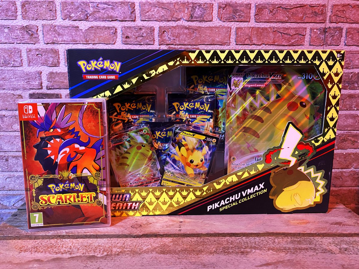 Omdat het #PokemonDay is én we in een goede bui zijn, geven we dit mooie Pokémon-pakket weg!👀

Wil jij kans maken op Pokémon Scarlet en deze Pokémon TCG Pikachu VMAX-box?
➡️Volg dit kanaal
➡️RT deze tweet
➡️Tag degene met wie jij Pokémon wil ruilen

Fijne Pokémon Day! ❤️💙