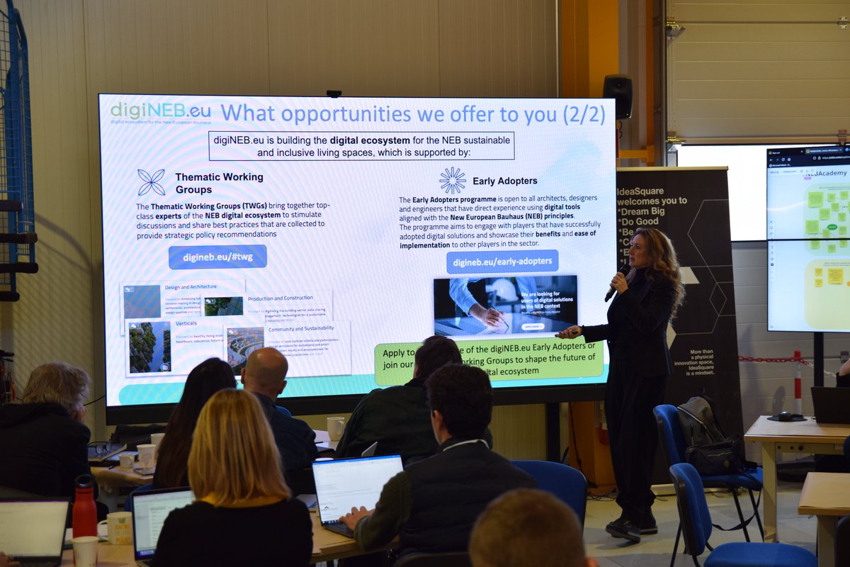 digineb's tweet photo. .@silvanamuscella, CEO at @TrustITServices &amp; technical coordinator of https://t.co/R45Ovae284, introduces the crucial role played by #digitalisation to achieve the overarching goals of the #NewEuropeanBauhaus &amp; how the https://t.co/R45Ovae284 project sits in this context. https://t.co/wZbLtihl8l