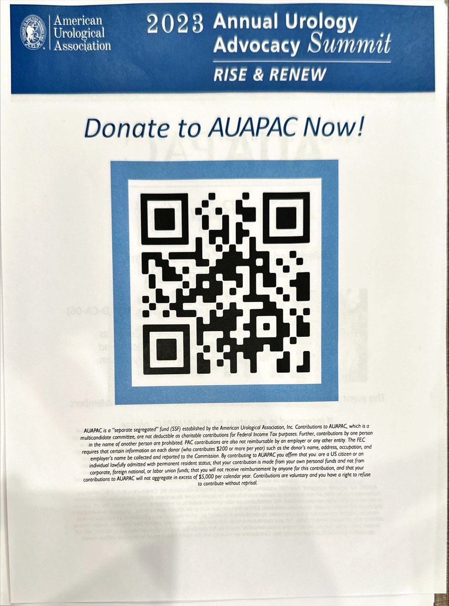 Great to be in person #AUAsummit23 to celebrate the terrific accomplishments of ⁦@AmerUrological⁩ Public Policy Council under ⁦@EugeUrology⁩ leadership

& join us in supporting AUAPAC! ⤵️