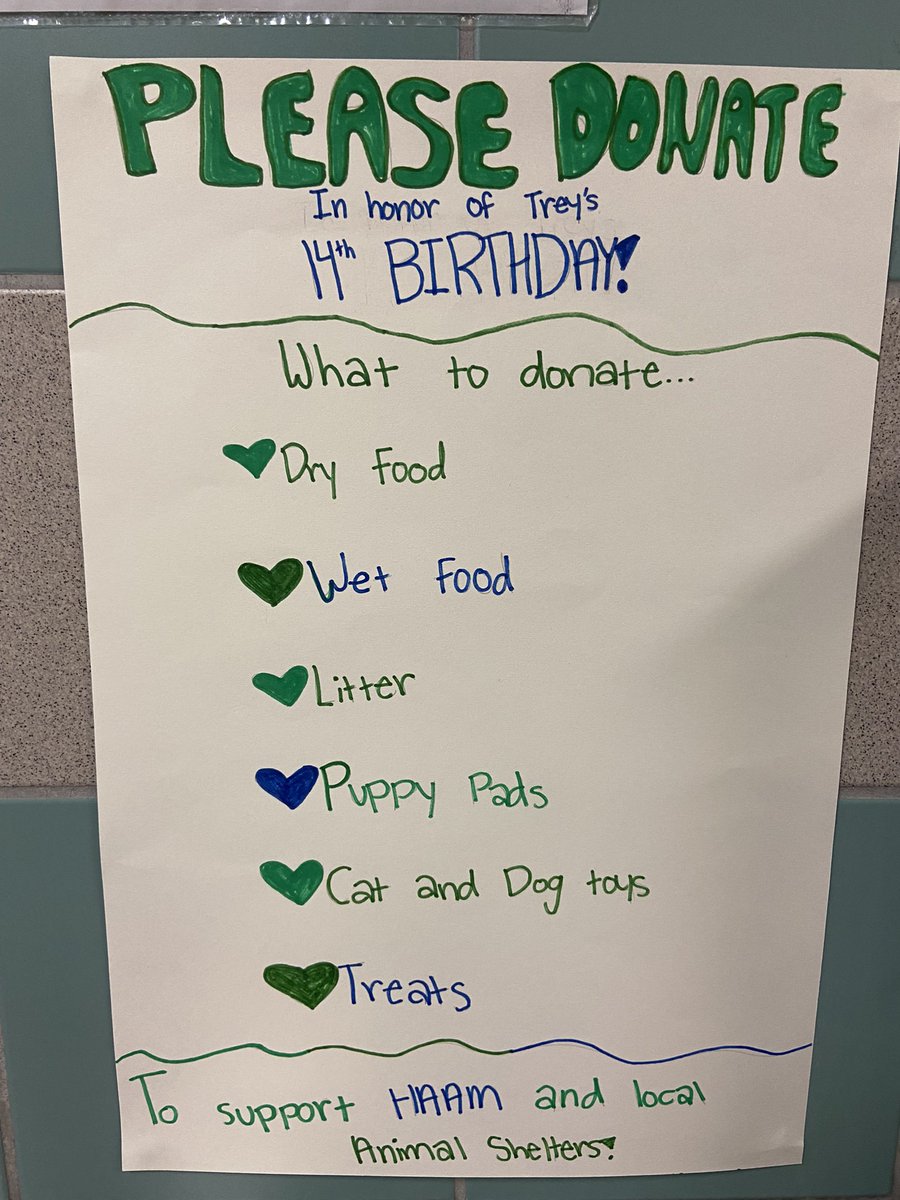 Join us as we celebrate one of our <a href="/MBEK9Counselors/">MBEK9Counselors</a> birthday! Trey is turning 14 and to celebrate we are having a pet supply drive! See our Bear Facts for more info! <a href="/HumbleISD_MBE/">Maplebrook Elem</a> #mbeisfamily
