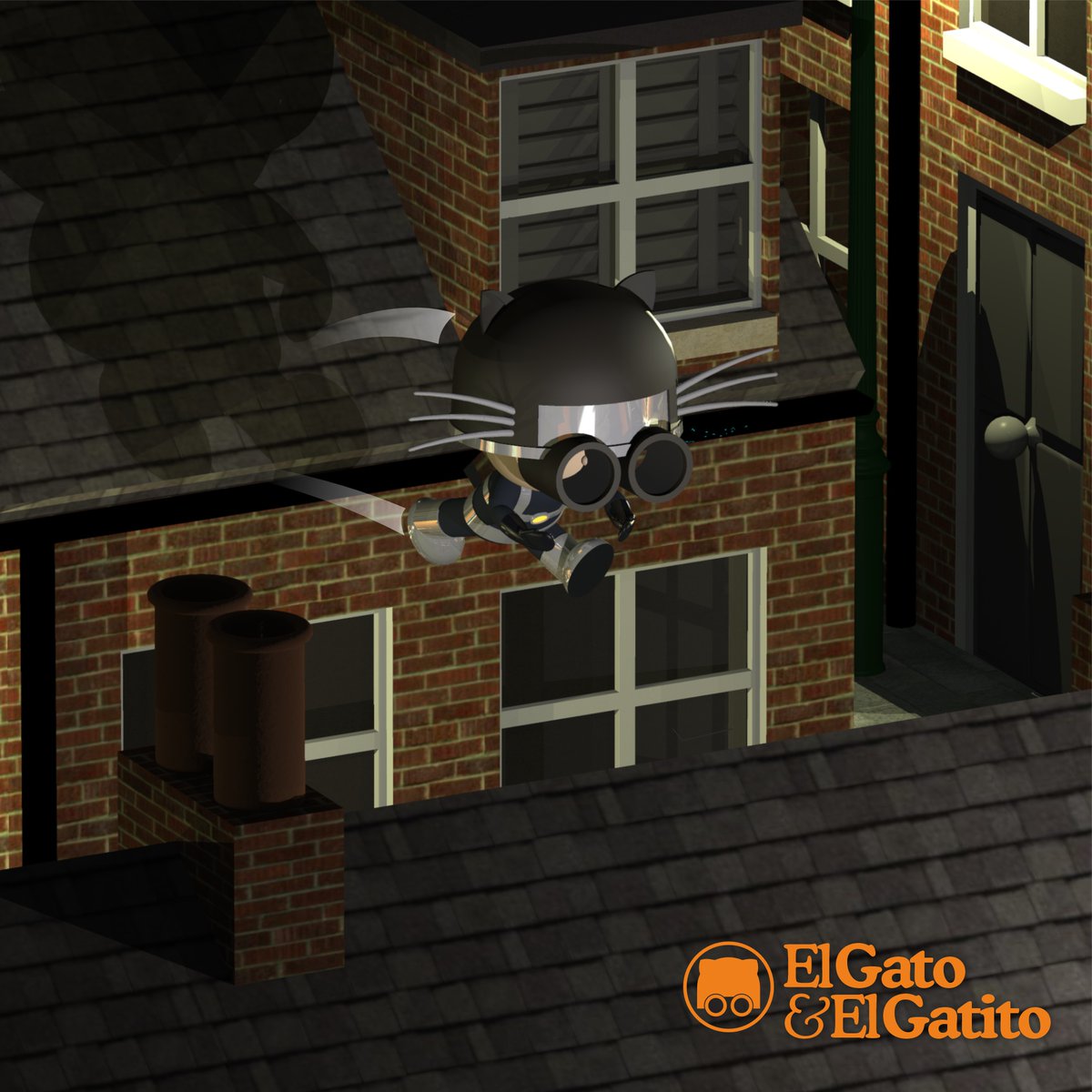 He jumps from roof to roof