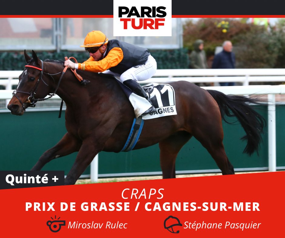 ParisTurf (@paris_turf) on Twitter photo CRAPS s’impose dans le Quinté+ du jour 🏆 <a href="/hippocotdazur/">Hippodrome de Cagnes-sur-Mer 🏇</a> <a href="/pasquito60/">Pasquier Stéphane</a> CRAPS s’impose dans le Quinté+ du jour 🏆 <a href="/hippocotdazur/">Hippodrome de Cagnes-sur-Mer 🏇</a> <a href="/pasquito60/">Pasquier Stéphane</a>