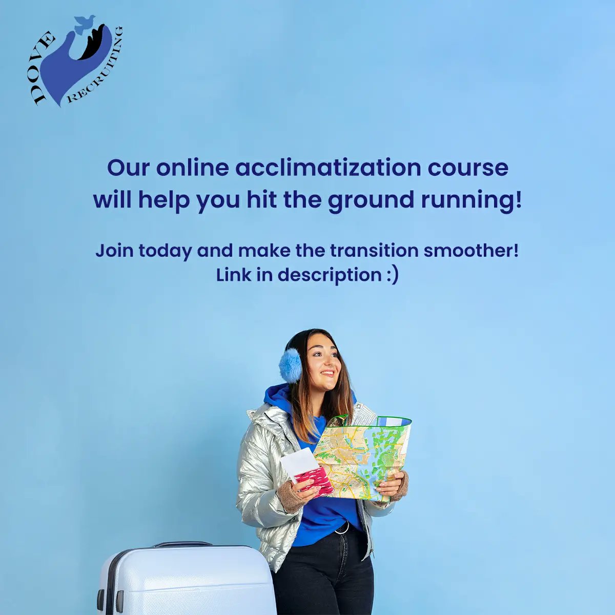 DoveRecruiting's tweet photo. Are you moving to a new country or starting a new job abroad?

Don't miss out on our Exclusive Acclimatization Course that guides you through the realities ahead of your foreign journey!

Tap the link in description to know more. 
#Recruiting #consulting #foreignjobs #Trending https://t.co/9fPjArG7sM