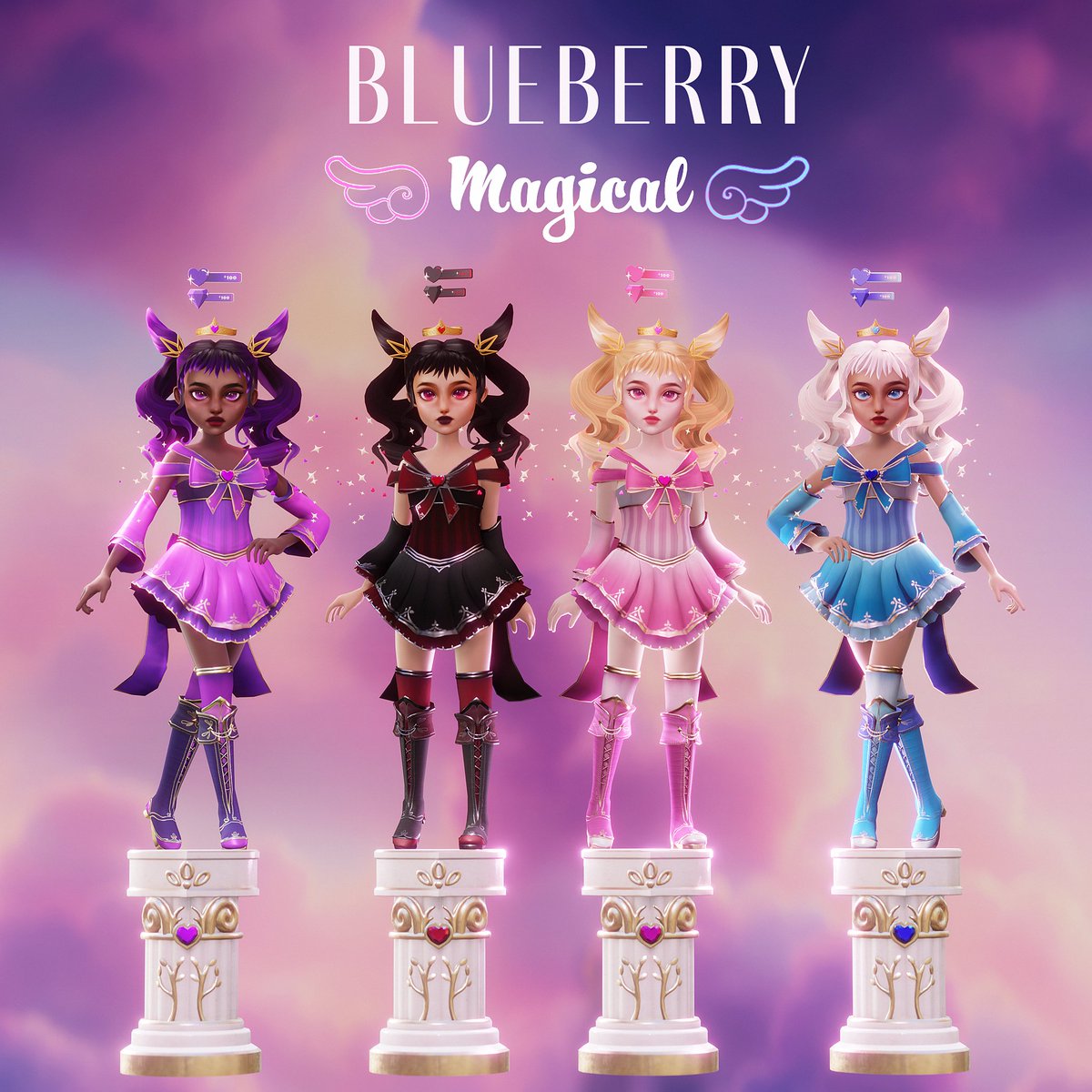 Wandering_Foxy's tweet image. 💖✨MAGICAL GIRL SET✨💖
Which colour would you choose?💜🖤❤️💙
Out now @WearBlueberry - Catalogue in comments!
#roblox #robloxfashion #robloxugc #RobloxDev