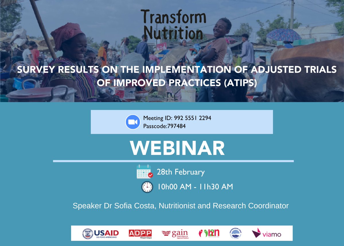 GainMocambique's tweet photo. Join us on the 23rd of February, through the zoom.#transformnutrition #ADPP #H2N #USAID #Viamo https://t.co/Y8zwIjX9Z1
