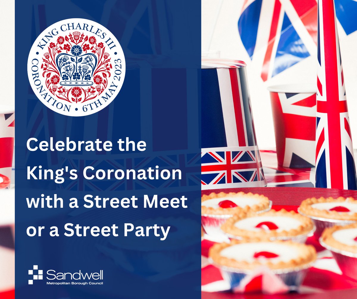🇬🇧🇬🇧 We’re now accepting street party applications for The Coronation of His Majesty The King 👑 🎉 Fancy hosting a Street Meet or a Street Party? Find out more at visitsandwell.com/street-parties