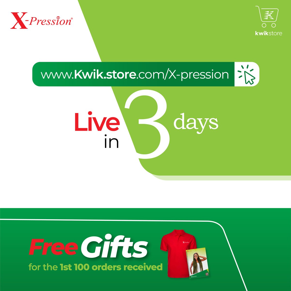 GetKwikStore's tweet photo. Are you readyyyyyy!!! We go live in 3 days, guys!

Plenty of gifts to be won for the first 100 orders!

#Xpression #Solpia #KwikDelivery #Kwikstore #Launch #Live https://t.co/pn8ologCfr