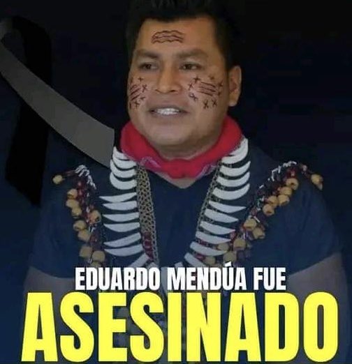 #EduardoMendua, one of the most visible faces of the Indigenous resistance against ruthless oil extraction companies in Ecuador has been shot to death. 
On Sunday, <a href="/CONAIE_Ecuador/">CONAIE</a> held the administration of President Guillermo Lasso responsible for the assassination. #SomosCONAIE