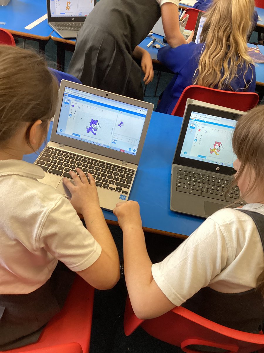 Burnopfield_sch's tweet photo. Year 3 Hazel are trying hard to create a character with sound on scratch. #computingburnopfield https://t.co/g2NsKuDm5v
