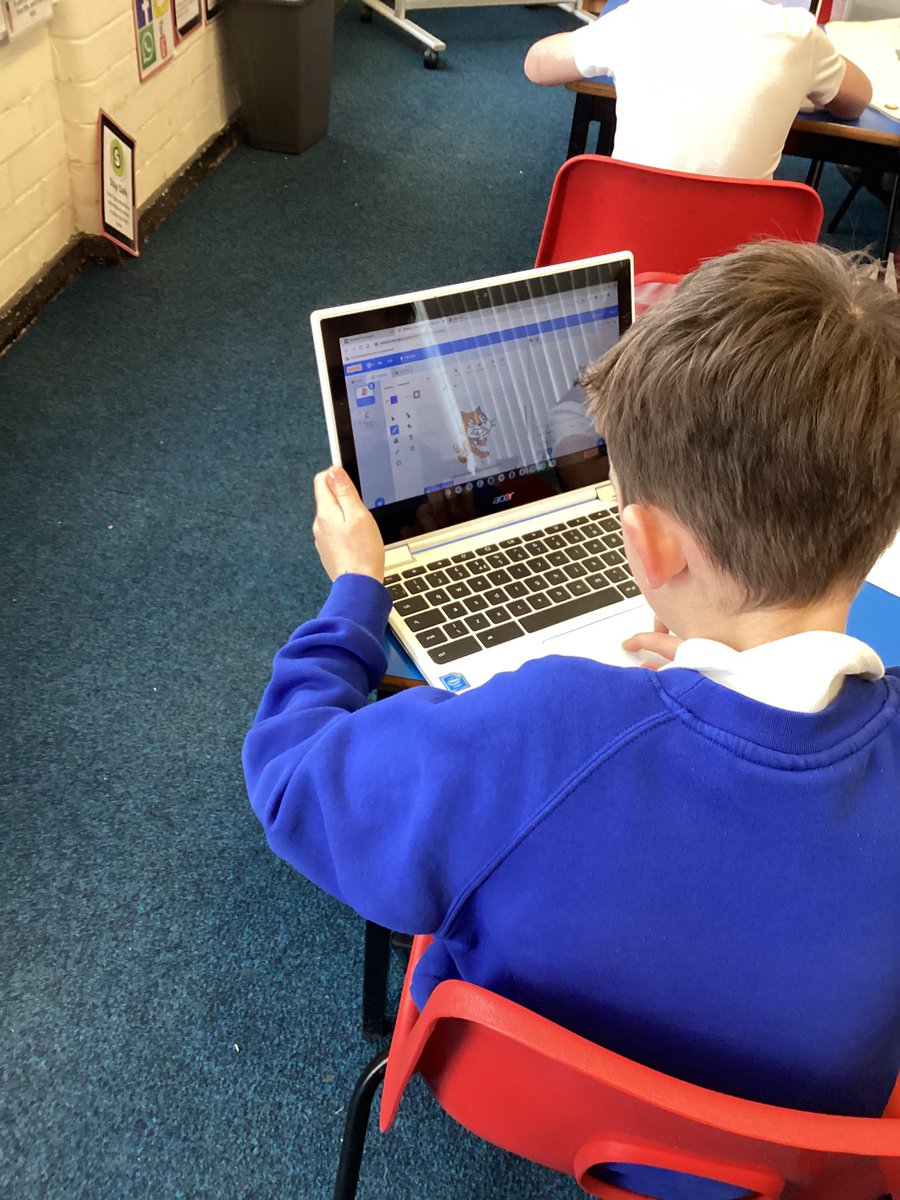 Burnopfield_sch's tweet photo. Year 3 Hazel are trying hard to create a character with sound on scratch. #computingburnopfield https://t.co/g2NsKuDm5v