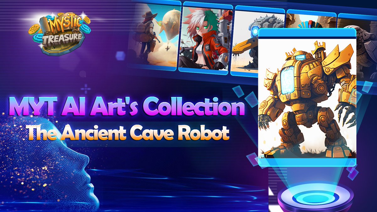 ⛸ DISCOVERED THE ANCIENT CAVE ROBOT IN THE AI ERA ⛸ 📜 This piece emphasizes sentimentality and historical landmarks for the field of Mystic AI Labs. 🔈 TIME: 3:00 PM (UTC) on Feb 27, 2023. 🗯 REWARDS: 1 MYT AI - ACR 🟠 LINK TO CLAIM: soquest.xyz/space/play_mys… #NFTAI #NFTs