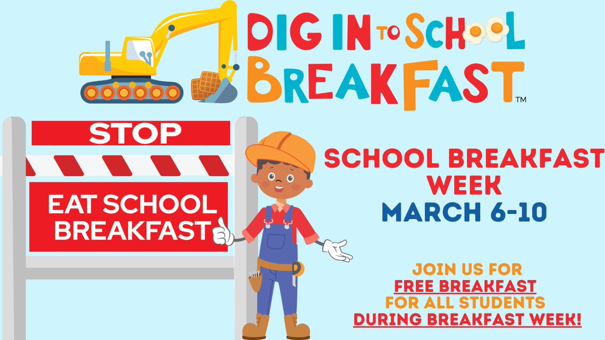We have some exciting news to share! During #NationalSchoolBreakfastWeek we will be offering FREE BREAKFAST for ALL STUDENTS at all schools! Make sure to check out the other exciting things happening March 6-10th! @NoKidHungryMD @HealthyStMarys @SchoolLunch #NSBW23 #freebreakfast