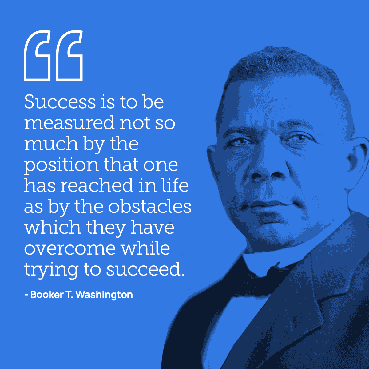 Booker T. Washington overcame incredible obstacles in life, being born into slavery, but becoming an educator, author and champion for black businesses. #MotivationMonday #MondayMotivation #BlackHistoryMonth