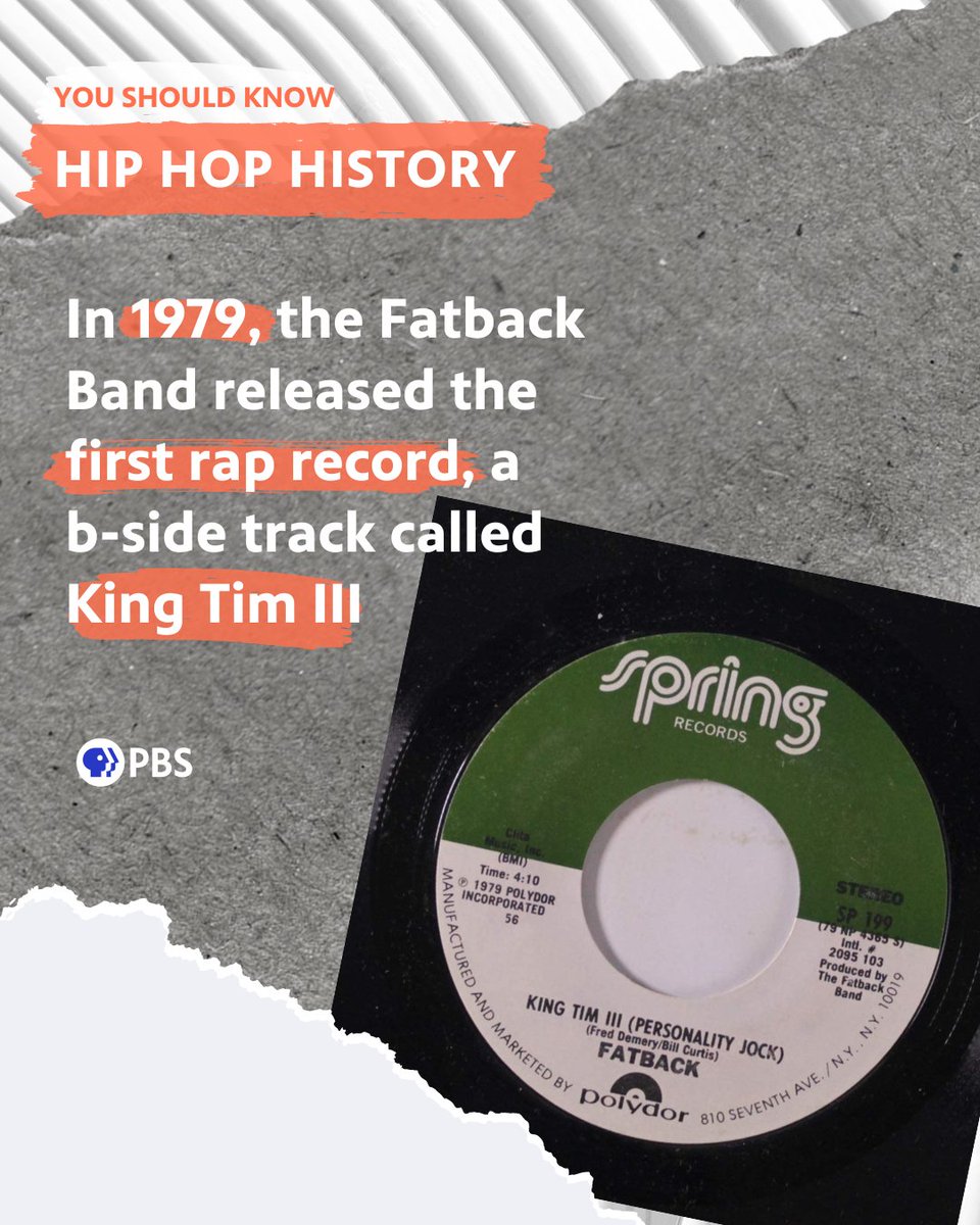 🧵 Have you heard the first rap song ever recorded? The song King Tim III was made by The Fatback Band, a disco/jazz/funk band based out of North Carolina.
