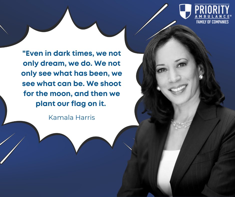 PriorityAmb's tweet image. “Even in dark times, we not only dream, we do. We not only see what has been, we see what can be. We shoot for the moon, and then we plant our flag on it.” - Kamala Harris