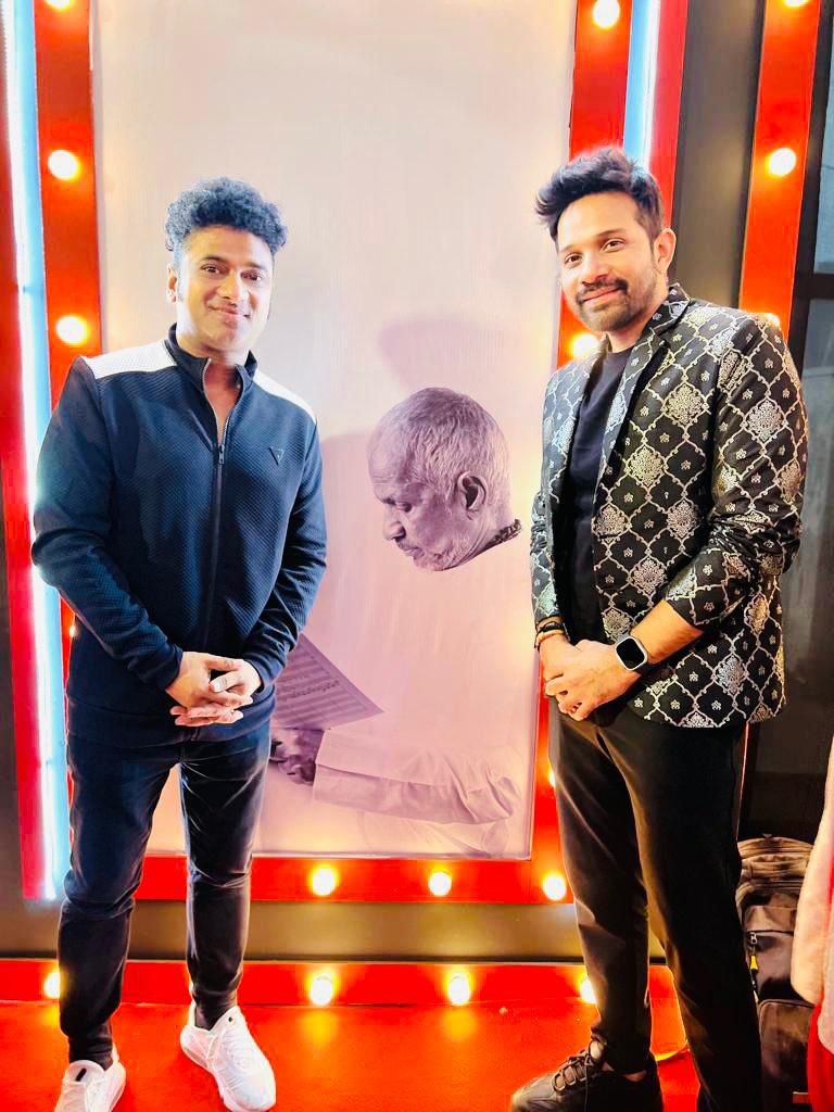 With my bestest buddy! Who also adores Raja sir's music!

<a href="/ThisIsDSP/">DEVI SRI PRASAD</a>