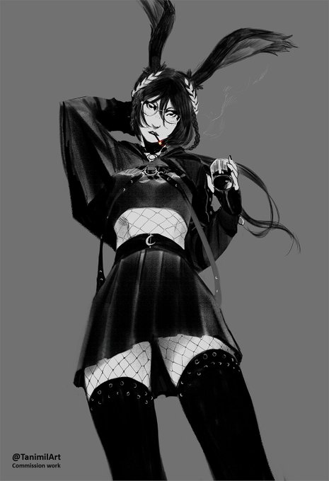 Sketch commission for @moogledance!!!
 🐰🖤 