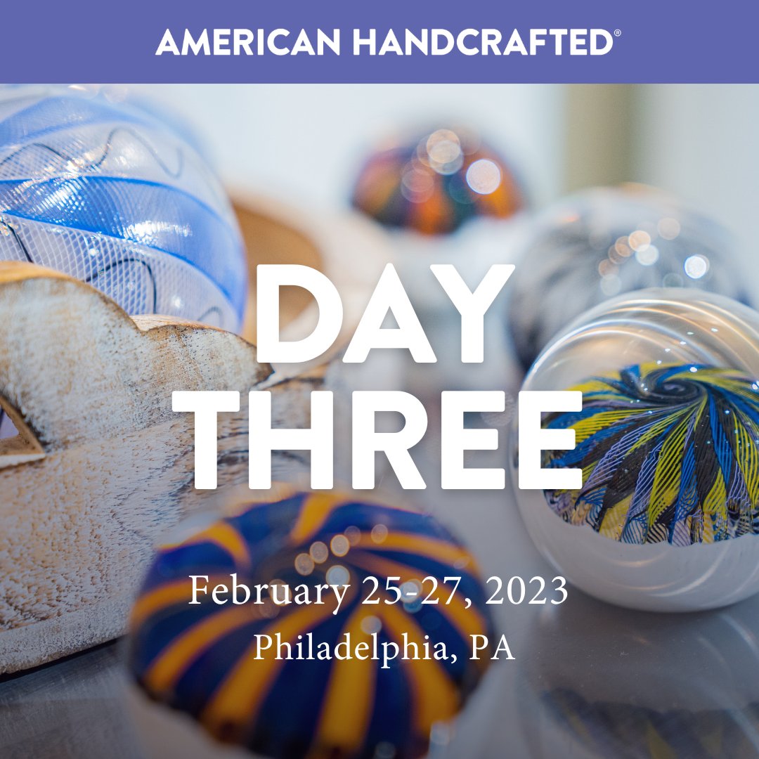 Join us for Day Three of the American Handcrafted Show!  Don't miss the opportunity to support local artists and discover the beauty of handmade goods.

 #americanhandcrafted #joinus #day3 #handmade #handmadewithlove #hechoamano
