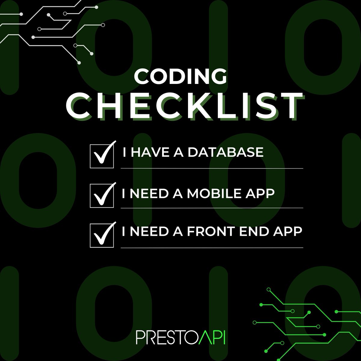 PrestoApi's tweet image. Do you have a database but need to create mobile or front-end app but not sure of what your next step should be? Not to worry, Presto API has got your back 🙌

Use your own database and PrestoAPI to build a REST API in under 10 minutes!