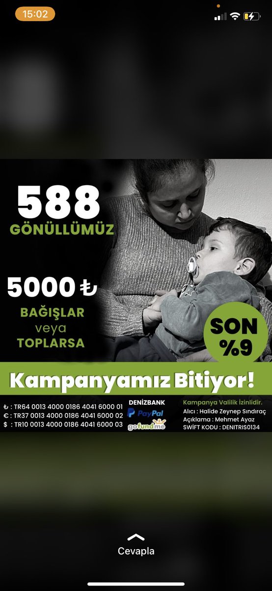 ayakuyumu's tweet photo. 🔺SON DÜZLÜKTE @AyazEle YARDIMLARINIZI BEKLİYOR🔺
📌10 TL NİZ HAYAT KURTARACAK 
 ₺ İBAN: TR64 0013 4000 0186 4041 6000 01

Alpay #Malatya #helaletmiyorum #malatyadeprem #MilanAtalanta #NigerianElections2023 #PaulFury #Ukraine #Ahbap #akamemorialservice #ALTIN #astroloji #AyTol https://t.co/P19xUQ9Fvk