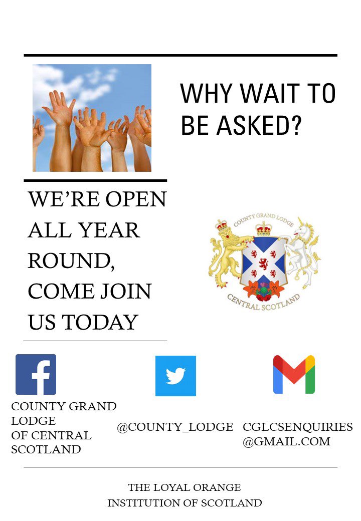 county_lodge's tweet image. Have you ever considered joining the Loyal Orange Instituion but have never known where your local lodges are, or who to contact? Well now you can by checking out our social media posts -where you can find information on the Lodges within the towns and villages within the County.