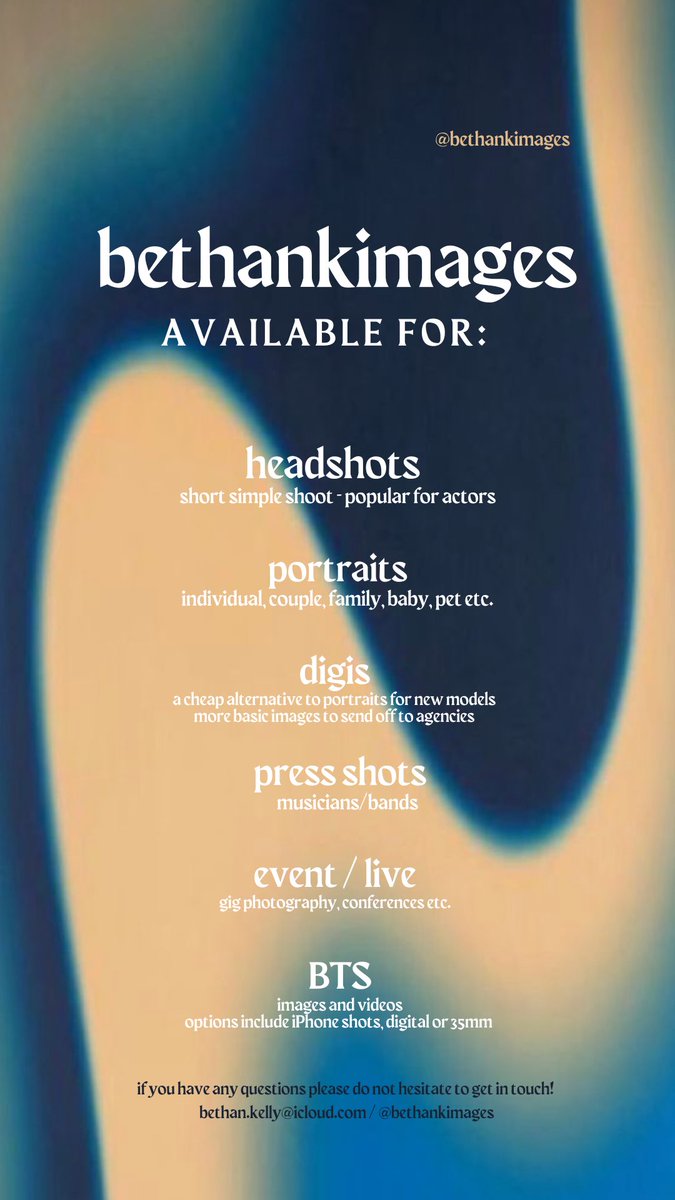 bethankelly_'s tweet photo. Hiiiii 🫶🏻 I am a queer-friendly female portrait #photographer based in #Manchester and have lots of availability for the coming months!! Plz see the pics attached for more info if you want to book in 🫀🫀 

Ps. Follow my insta to stay up to date ! @bethankimages https://t.co/ZpsroPkRX9