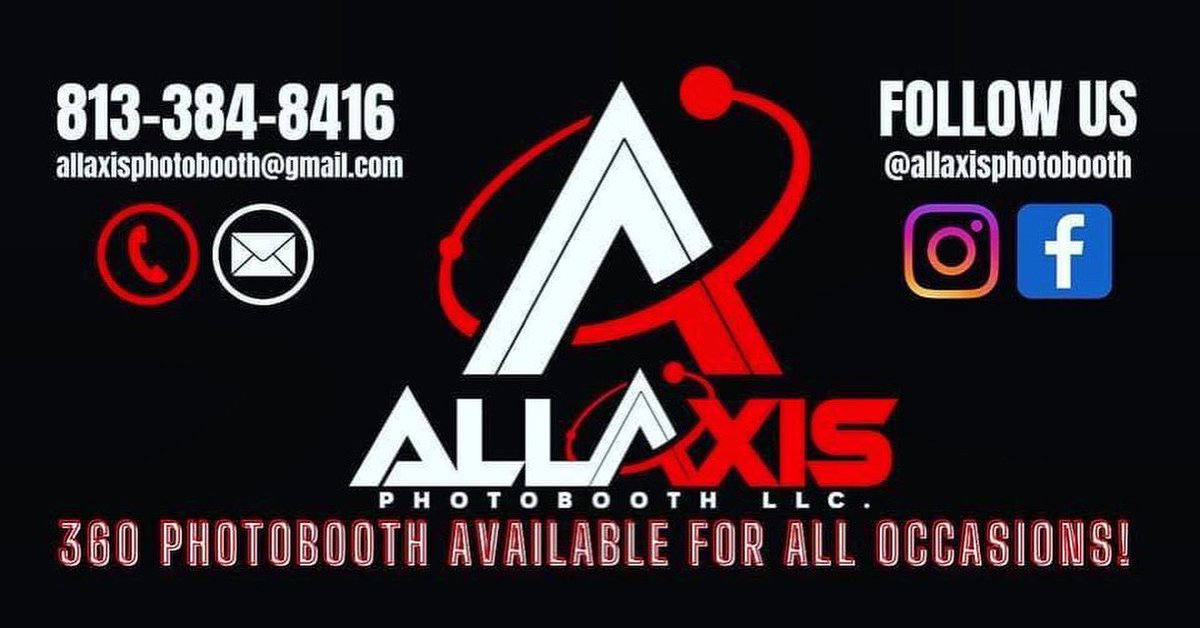 femsoul813's tweet photo. If u live I. The Tampa Bay Area and are interested in booking a #photobooth360 at your next event, IM YOUR GAL!! Follow my business pages below and feel free to@reach out to us #AllAxisPhotobooth https://t.co/cvN7U4e1b9