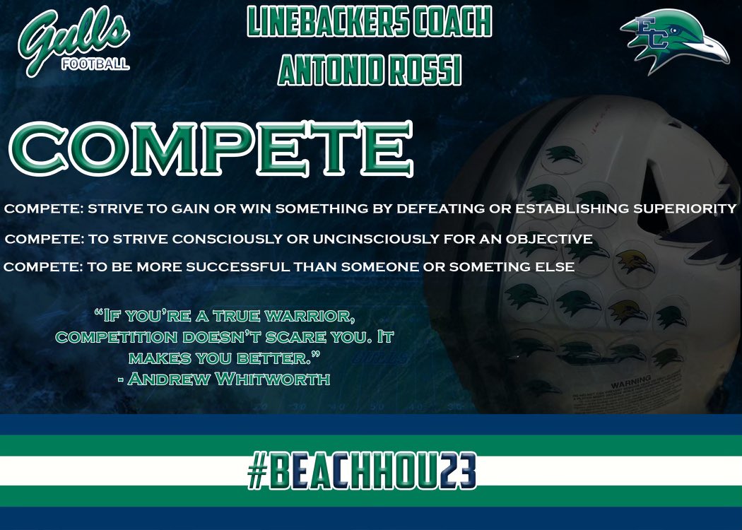 My 2023 #OneWord ➡️ COMPETE‼️ #BeachBall 🏈🐦🏖️ #BeachHou23 @EndicottFB