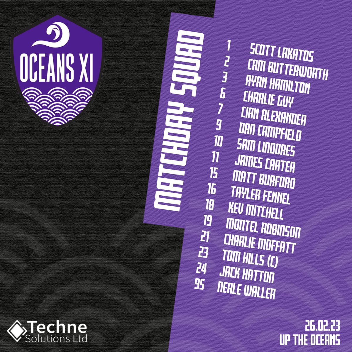 Squad for yesterday’s League game Vs Harpenden Colts OB Reserves⚽️ 
#uptheoceans #hertsadsundayleague