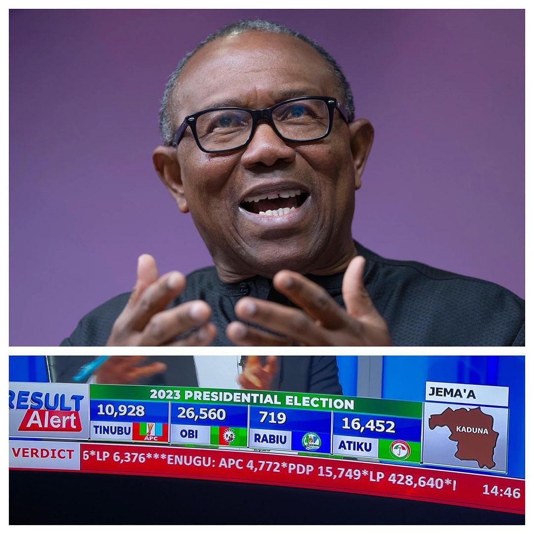 Peter Obi leading in Kaduna part.