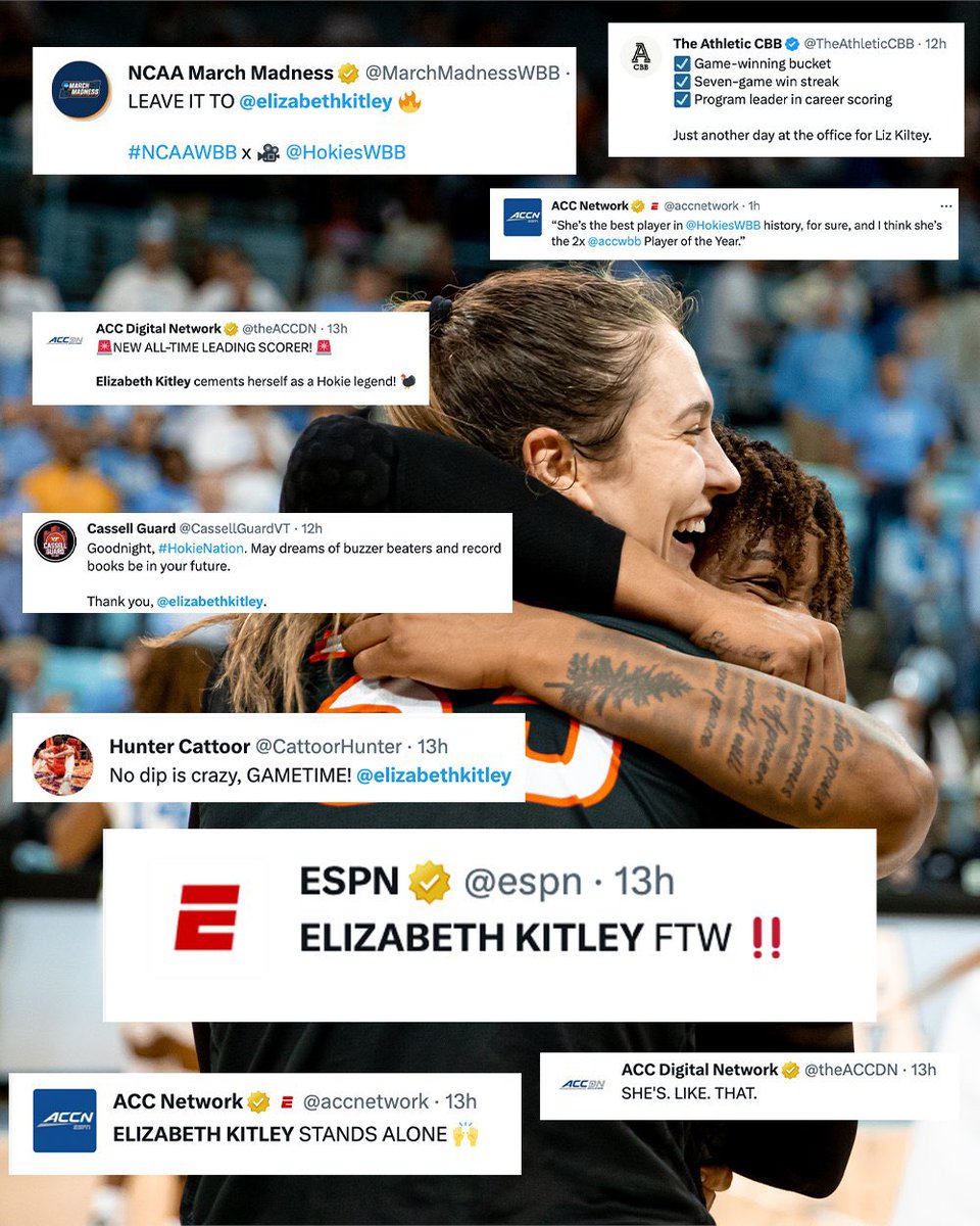 Lady Gaters (@ladygatersbb) on Twitter photo Amazing what Lady Gater Alum <a href="/elizabethkitley/">Liz Kitley</a> has done at <a href="/HokiesWBB/">Virginia Tech Women's Basketball</a>! So proud. #NotDoneYet Amazing what Lady Gater Alum <a href="/elizabethkitley/">Liz Kitley</a> has done at <a href="/HokiesWBB/">Virginia Tech Women's Basketball</a>! So proud. #NotDoneYet
