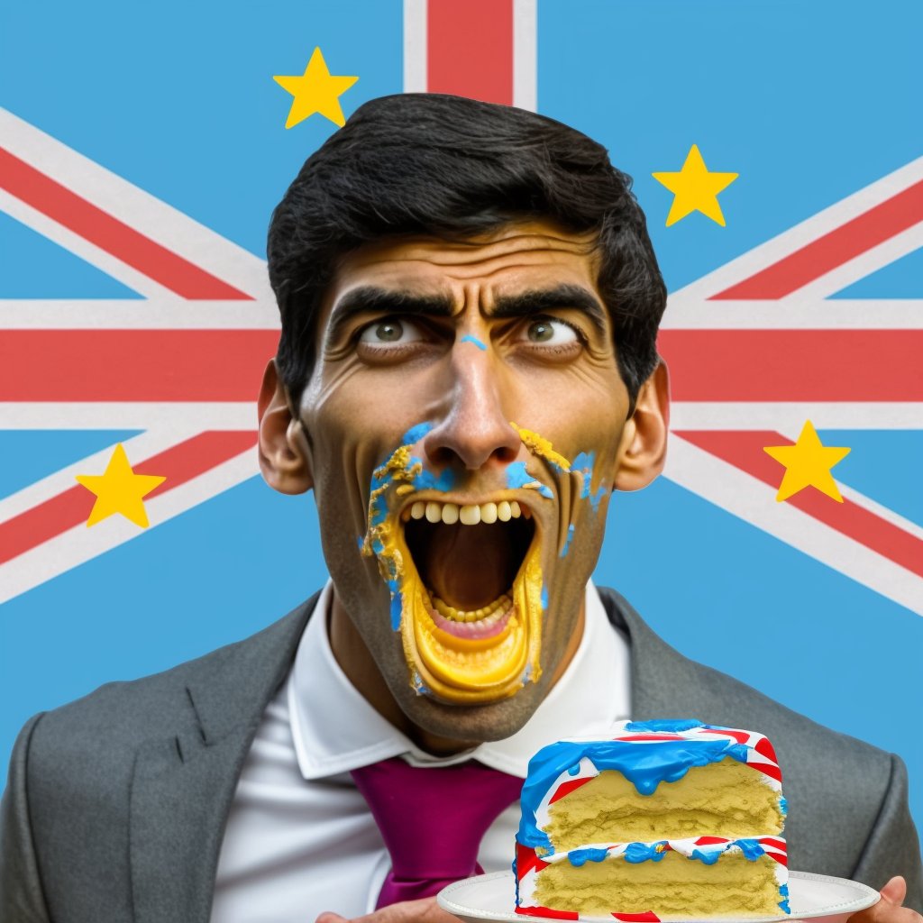 ORGZ's tweet photo. Rishi thinks he can have the cake and eat it! #RishiSunak #NIProtocol #Brexit #BrexitDeal https://t.co/feMj6GmKEs