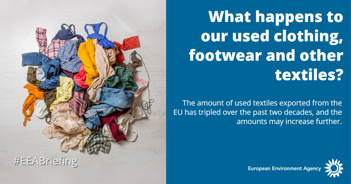 EUEnvironment's tweet image. Europe faces a challenge in how to handle its own #usedtextiles, like clothing and footwear. Find out more in our #EEABriefing out today eea.europa.eu/highlights/use…