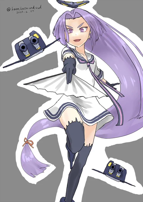 #艦これ版真剣お絵描き60分一本勝負_20230227初春姉様 