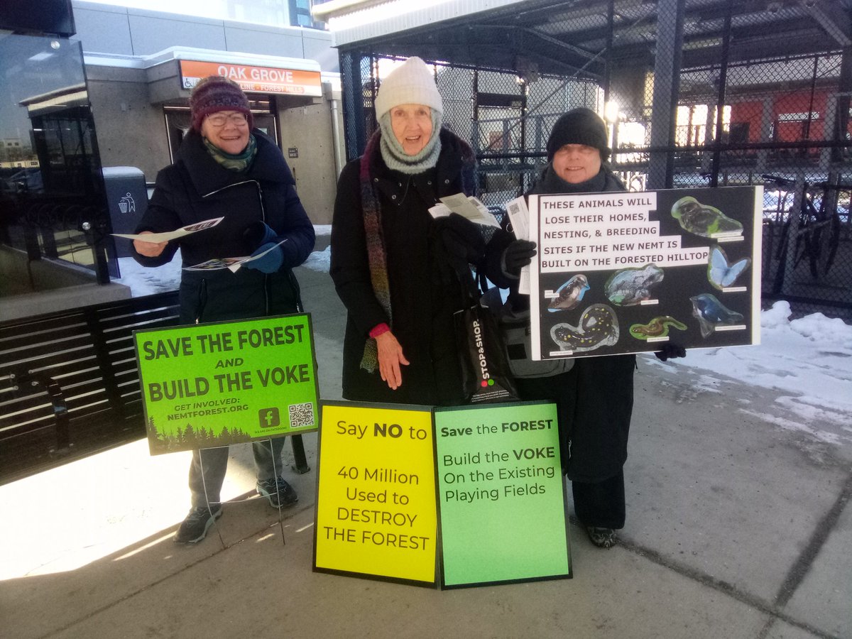 Local Residents find a lot of supporters as they stand with signs and ask morning commuters to help Save the NEMT #Forest in #wakefieldma #oakgrovestation #maldenma #melrosema #MBTA #mondaythoughts nemtforest.org