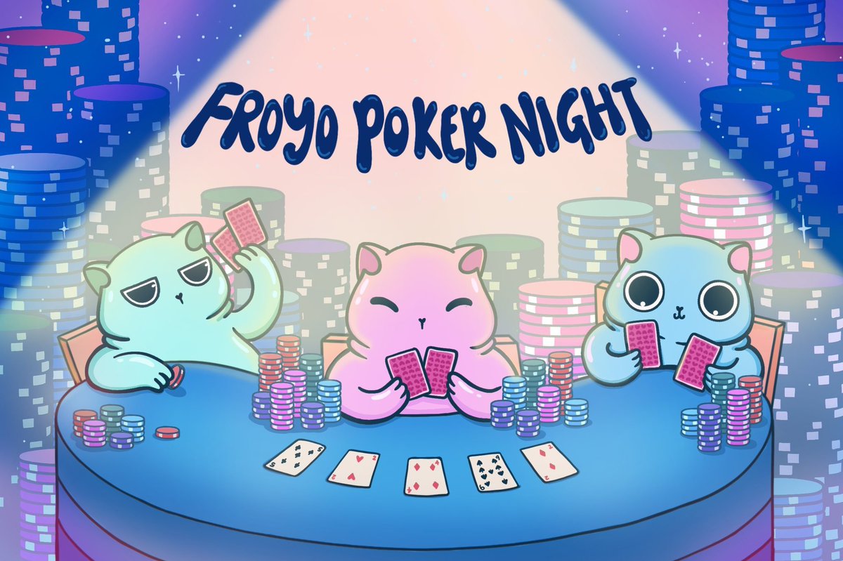 froyoverse's tweet photo. hi froyofam! ✨

We are having a Poker Tournament with our friends @0xhoneyjar and signup is live!

🐱𝗛𝗢𝗟𝗗𝗘𝗥 𝗢𝗡𝗟𝗬 𝗘𝗩𝗘𝗡𝗧🐱
Top 10 win an estimated $10,000+ Prize Pool 

𝗦𝗜𝗚𝗡𝗨𝗣 HERE:
https://t.co/OXqqttooAu https://t.co/O8f4jeJXvE