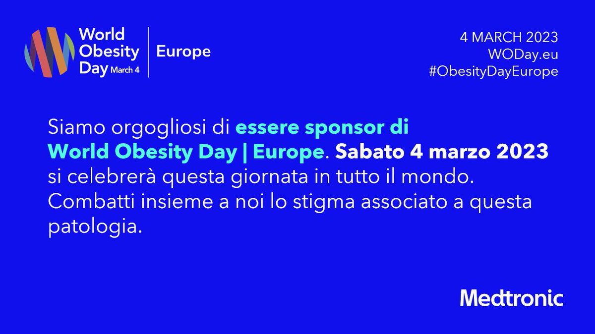 🎈 Sabato è #ObesityDayEurope. Informiamoci e scopriamo di più sull'obesità e sulle azioni che possiamo intraprendere per aiutare chi vive con questa patologia. Il nostro impegno è forte: quest'anno siamo anche sponsor di #WOD2023. #ChangingPerspectives #LetsTalkAboutObesity